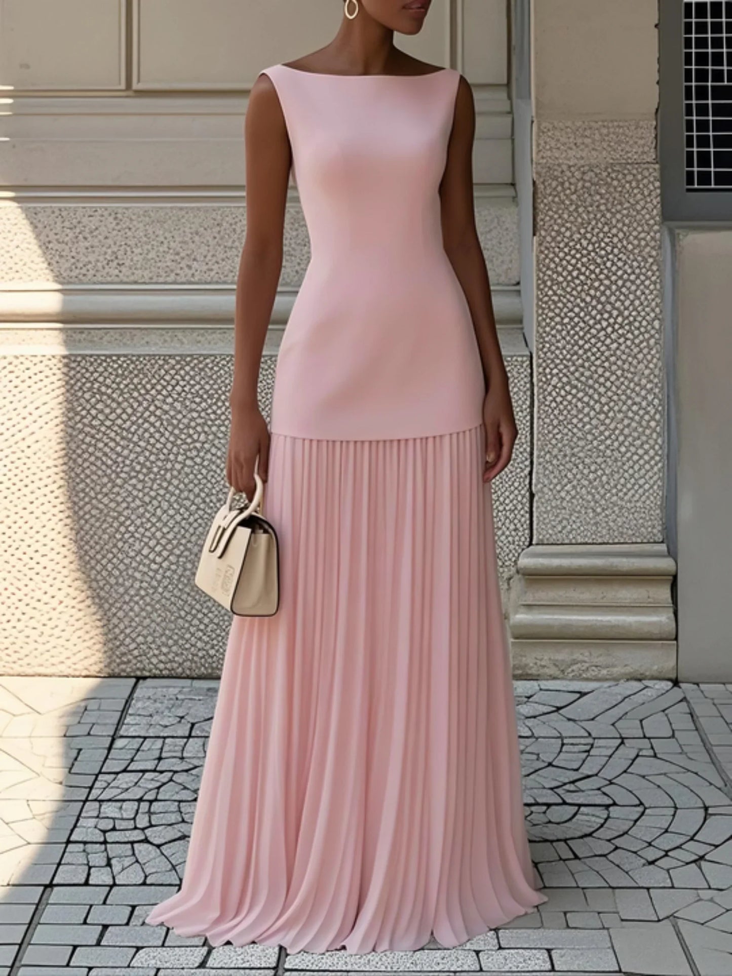 Micaela | Vestido largo plisado de diseño
