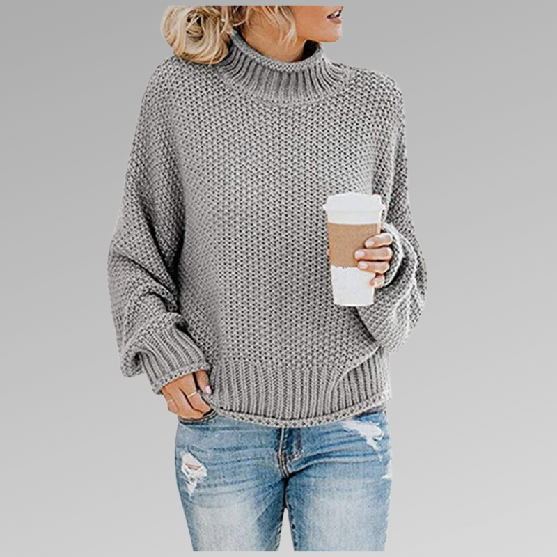 Valeria | Jersey cuello alto en punto premium