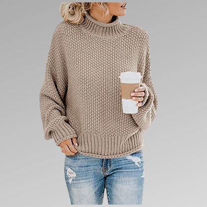 Valeria | Jersey cuello alto en punto premium