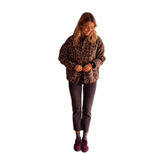 Isa | Chaqueta Corta con Estampado de Leopardo