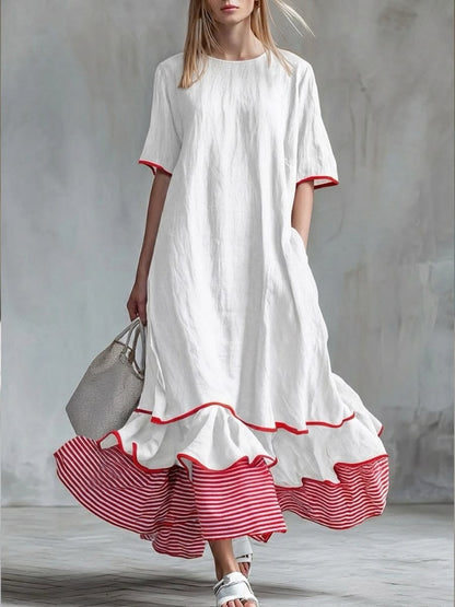 Ivana | Vestito casual con toppe a righe