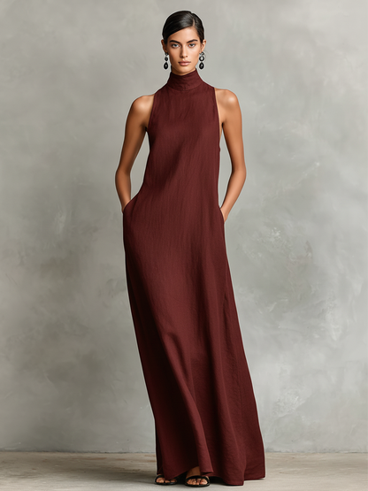 Catalina | Vestido largo negro minimalista